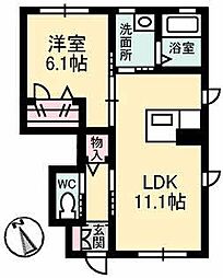 ヴァンヴェール東雲 1LDKの間取図画像