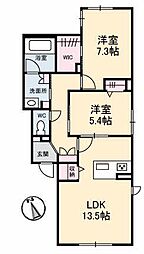 BEREO・N 2LDKの間取図画像