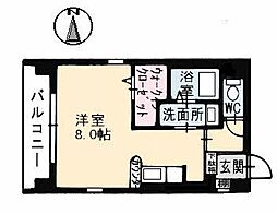 サンハート ワンルームの間取図画像