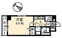 グランコート 1Kの間取図画像