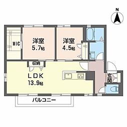 デミーオ城ケ丘 2LDKの間取図画像