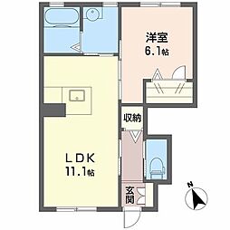 ヴァンヴェール東雲 1LDKの間取図画像