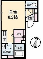 シャーメゾン　カルパ 1階ワンルームの間取り