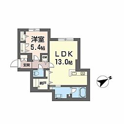 カーサ・アチェロ 1LDKの間取図画像