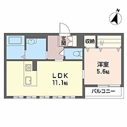 CasaGrace 1LDKの間取図画像