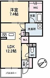 レユシール川内 1LDKの間取図画像