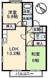ディアス戸坂新町A棟 2LDKの間取図画像