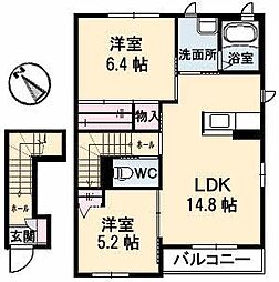 ラ・エスペランサ 2LDKの間取図画像
