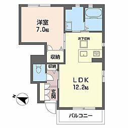 ComodoAlloggioA 1LDKの間取図画像