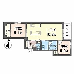 プライムフェルトII 2LDKの間取図画像