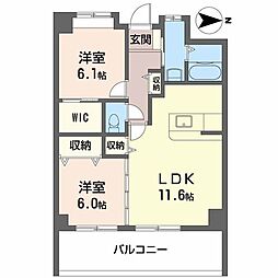ヴィラージュ緑井 2LDKの間取図画像