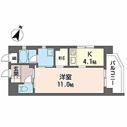 リアルエステート東原タワー 1Kの間取図画像