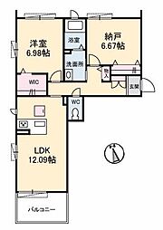 サンハイツ雅洋 1SLDKの間取図画像