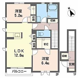 レジデンスときわ橋A 2LDKの間取図画像