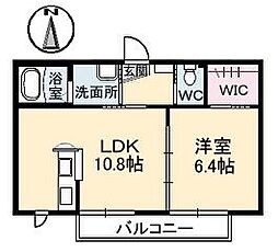 レーヴェンス温品弐番館 1LDKの間取図画像