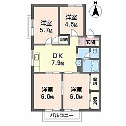 ベルメゾン 4DKの間取図画像