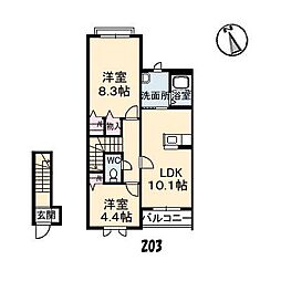 ディアス.K 2LDKの間取図画像