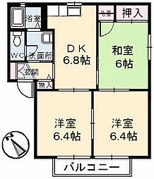 フォーレス笠野B 3DKの間取図画像