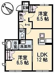 ガーデンスクエアA 2LDKの間取図画像