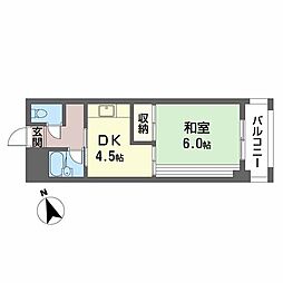 メゾンブランシェ 1DKの間取図画像