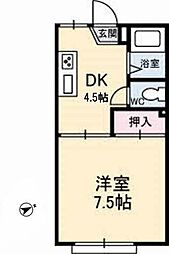 タウニーマタノB 1DKの間取図画像