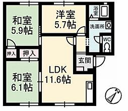 グリーンハイツ芝崎 3LDKの間取図画像