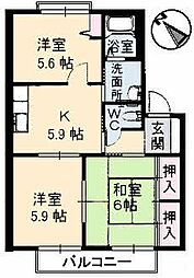 フレグランス床波st 3Kの間取図画像