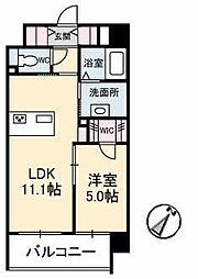 シャーメゾンステージ碧・小郡高砂町 5階1LDKの間取り