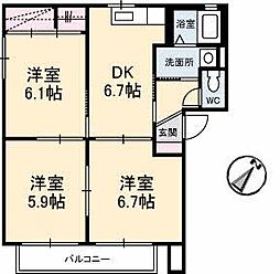 間取図画像 3DK