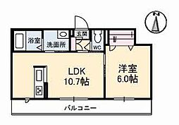 グランフラーヴ天神 1LDKの間取図画像
