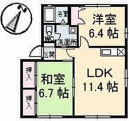 フレグランス幸之江 2LDKの間取図画像