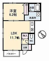 ヴィラージュC 1LDKの間取図画像