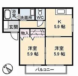 フォーレス弐番館 2Kの間取図画像