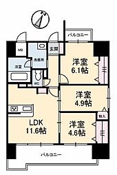 シャーメゾンステージ碧湯田温泉 3LDKの間取図画像