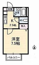 エターナルレイC 1Kの間取図画像