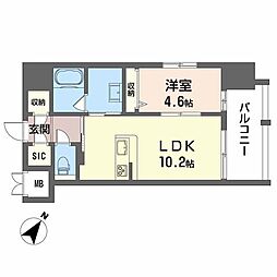 シャーメゾンステージ碧湯田温泉 1LDKの間取図画像