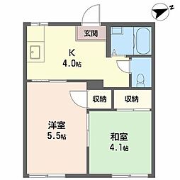 藤村アパート 2Kの間取図画像