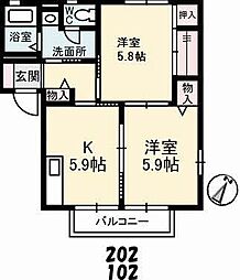 ディアスパルティールC 2Kの間取図画像