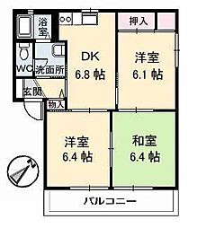 エスパシオ青山 3DKの間取図画像