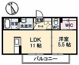 ShaMaison空港通りA 1LDKの間取図画像