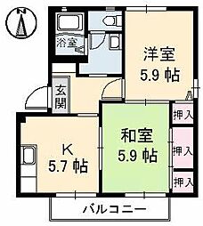サテライトS-1 2Kの間取図画像