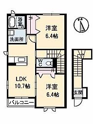 シャーメゾンマルシェA 2LDKの間取図画像