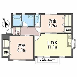 ファミールアルファ 2LDKの間取図画像
