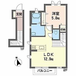 シャーメゾンパンジー 1LDKの間取図画像