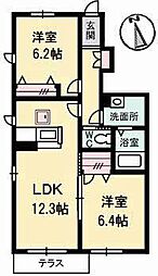 シャーメゾンAYA1 2LDKの間取図画像