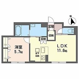 FORENABRUN徳島 1LDKの間取図画像