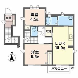 サンシュユ 2LDKの間取図画像