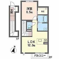 フォレナ天山 1LDKの間取図画像