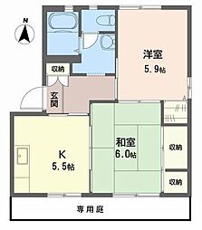 アクアトピア 2Kの間取図画像