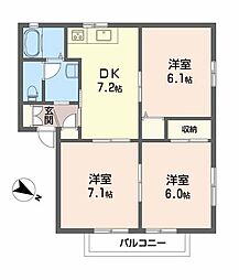 アクセスSKB 3DKの間取図画像